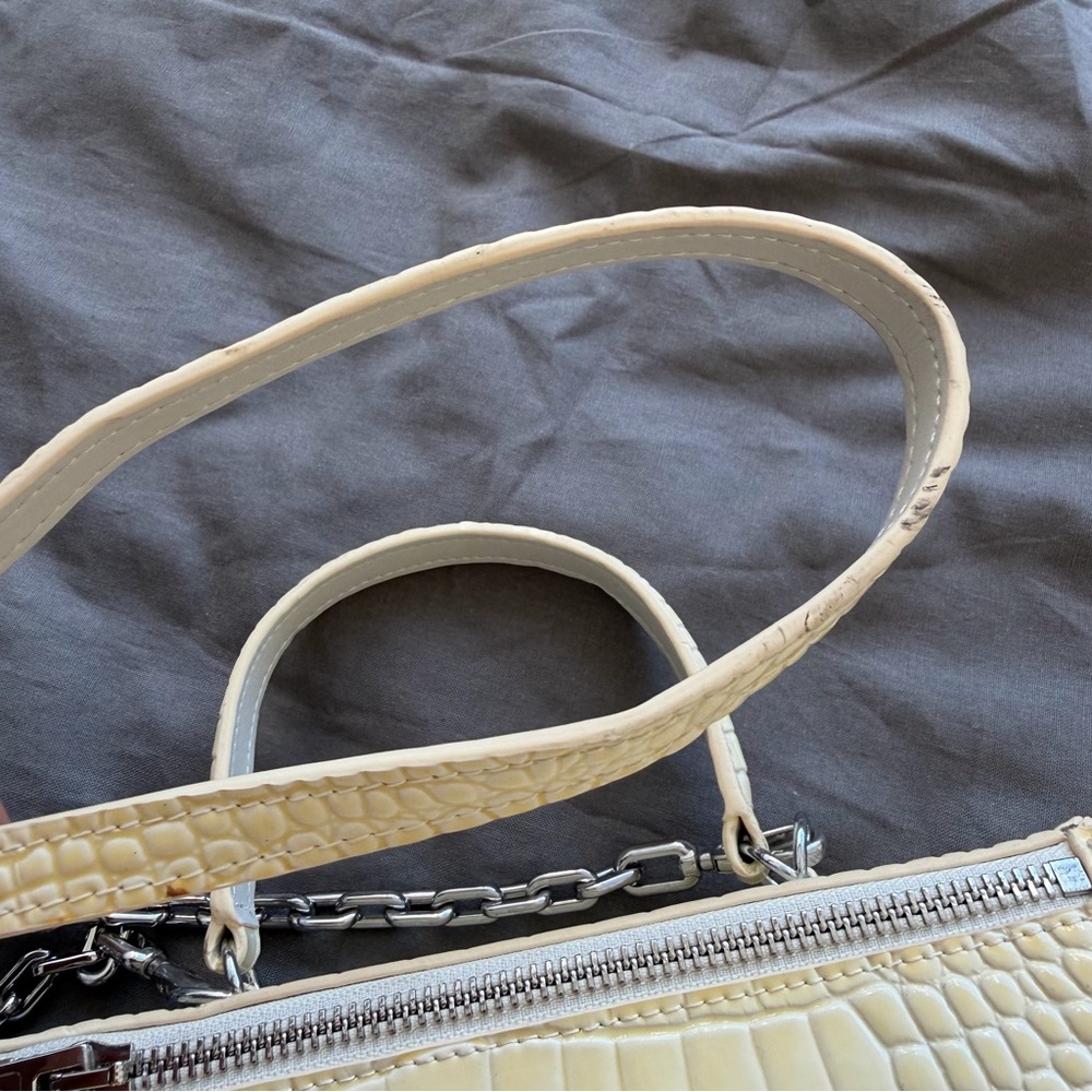 Alexander Wang “Attica” Mini Cream Yellow Croc-Embossed Convertible Shoulder Bag - Picture 9 of 13